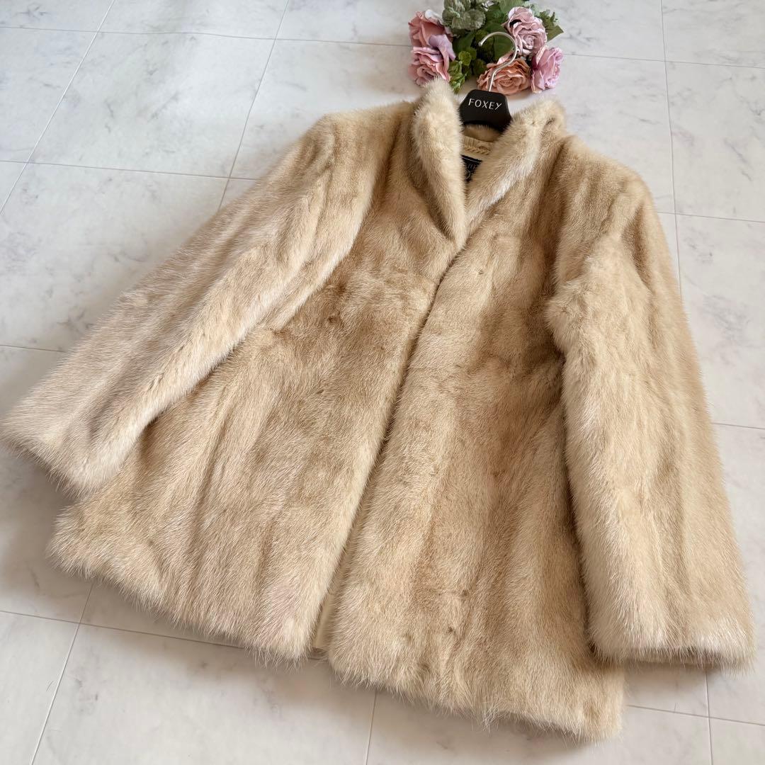 パロミノミンク パール ファーコート リアルファー 毛皮 なめし柔らか