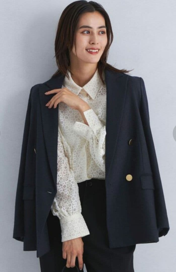 グリーンレーベルリラクシング　ダブルジャケット　ネイビー　38