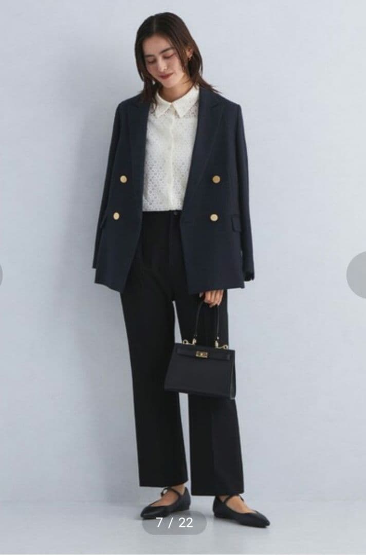 グリーンレーベルリラクシング　ダブルジャケット　ネイビー　38