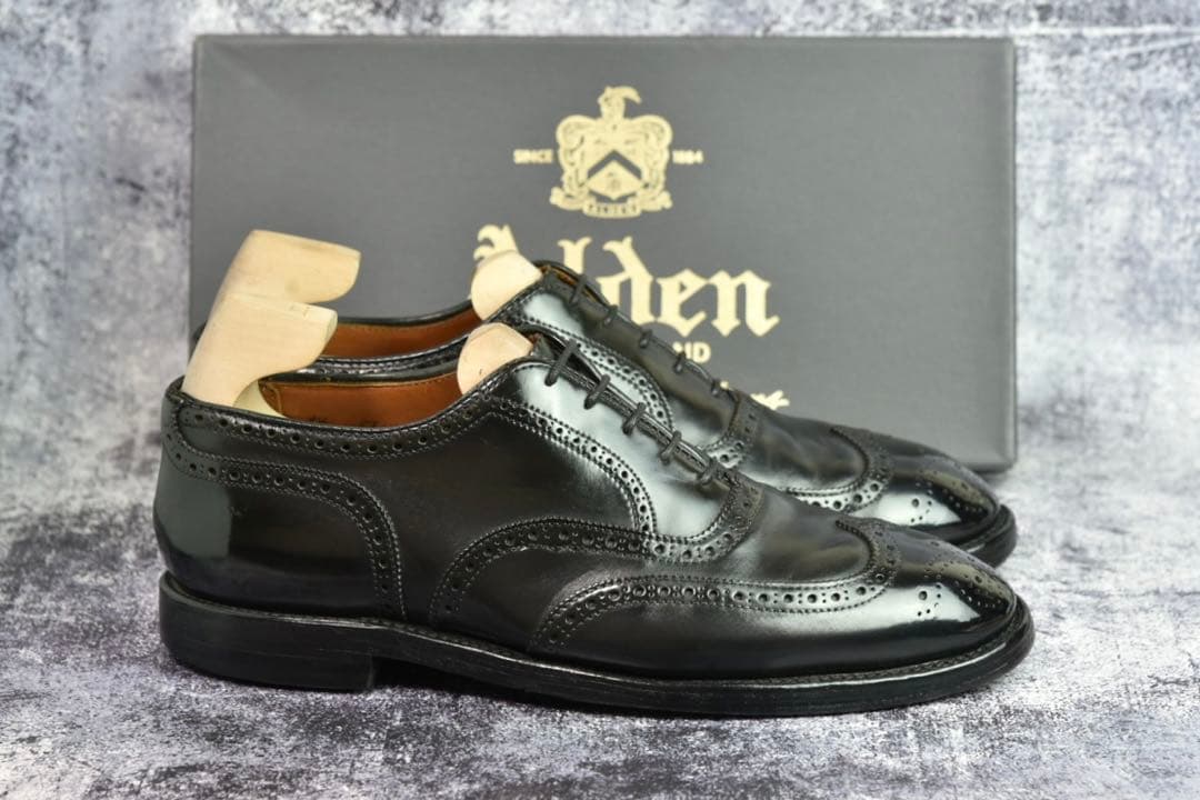 オールデン　コードバン　9741　ウイングチップ　8.5E　黒　トレモントラスト