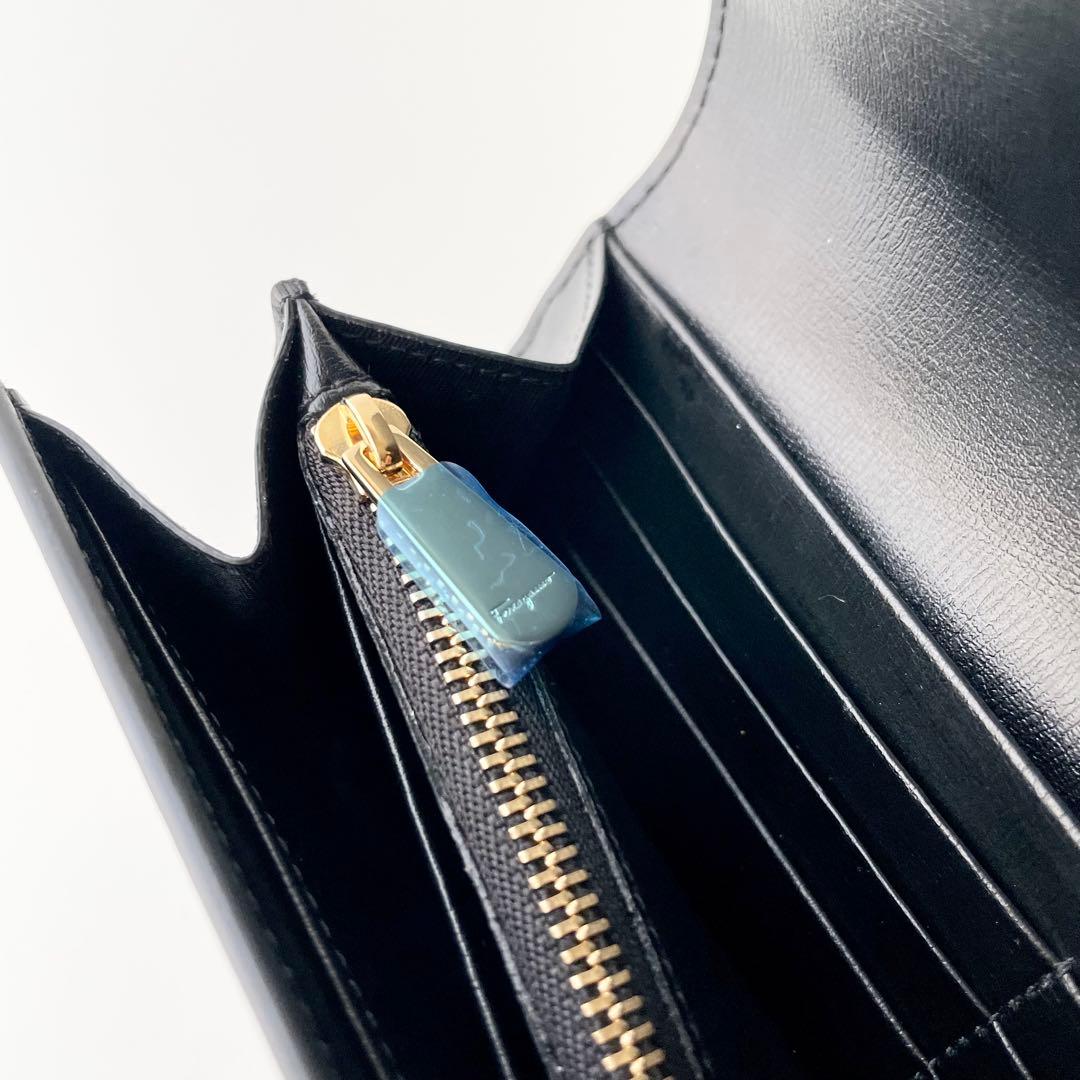 Ferragamo フェラガモ ヴァラリボン 長財布 ブラック レザー 新品
