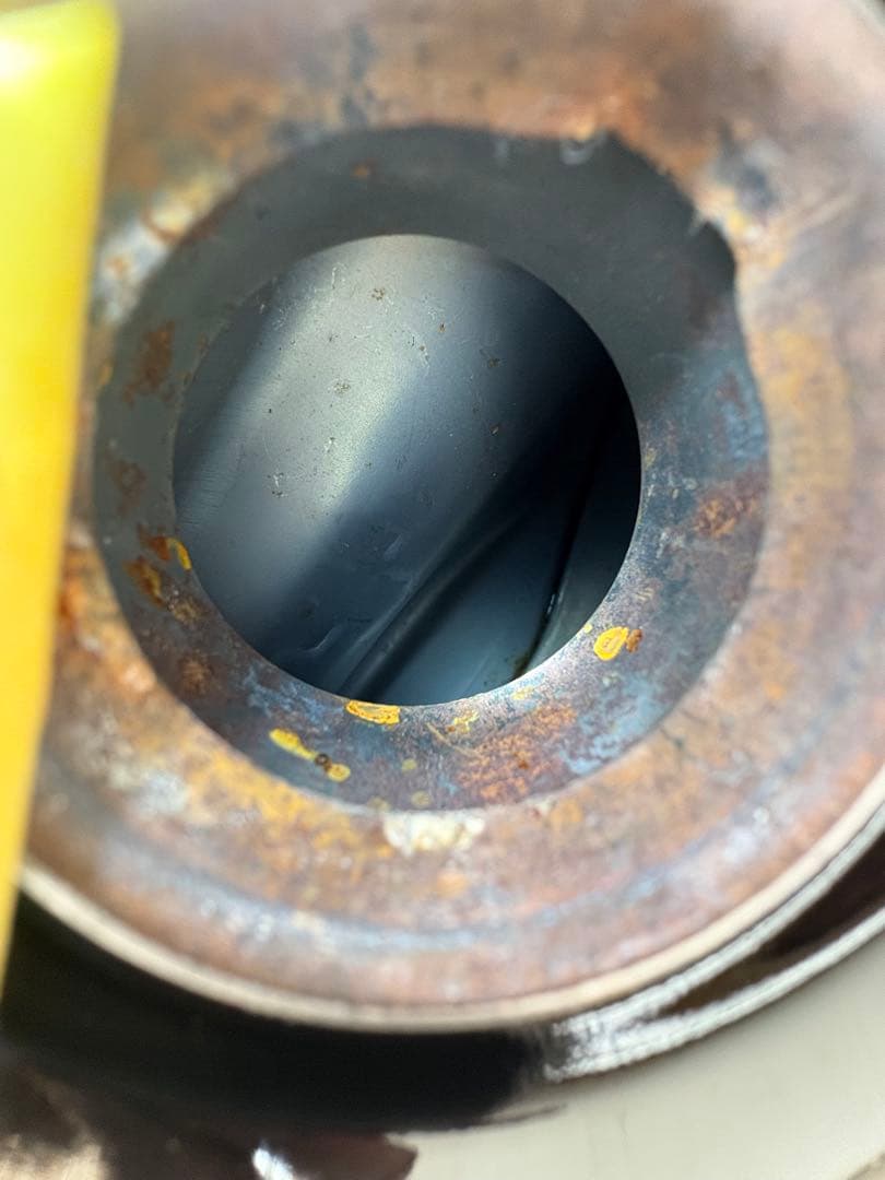 SR400 タンク　艶ありブラック＆ホワイトステッカー　自家塗装