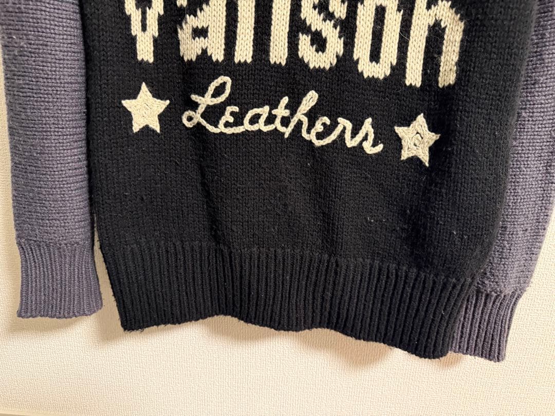 vanson スカルデザイン フード付きニットパーカー L