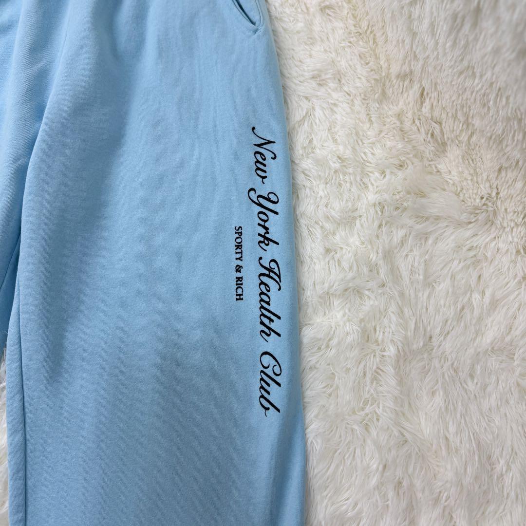 新品♡Sporty & Rich スポーティー＆リッチ ロゴ パンツ サックス