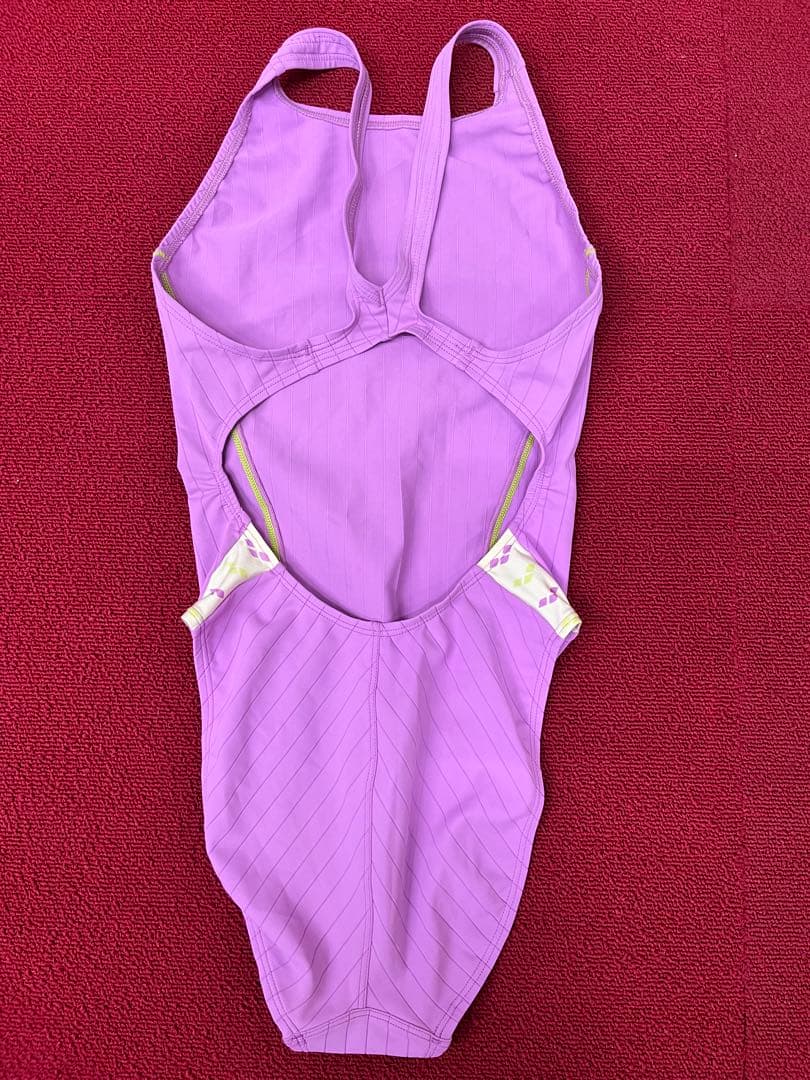 アリーナ水着サイズL競泳水着ハイレグ縦線ツルテカ生地