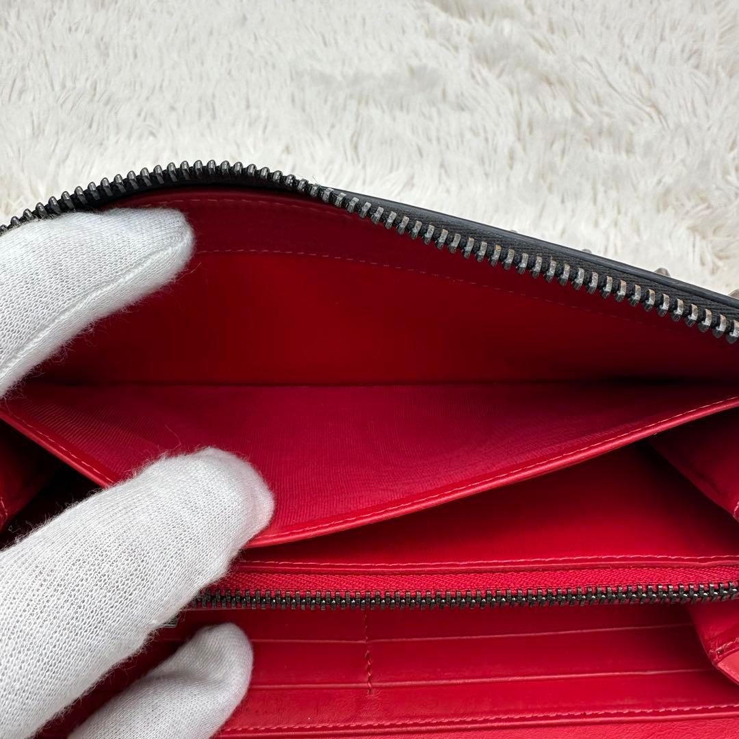 ✨美品✨ルブダン　長財布　ラウンドジップ　スタッズ　パネトーネ　レザー　黒