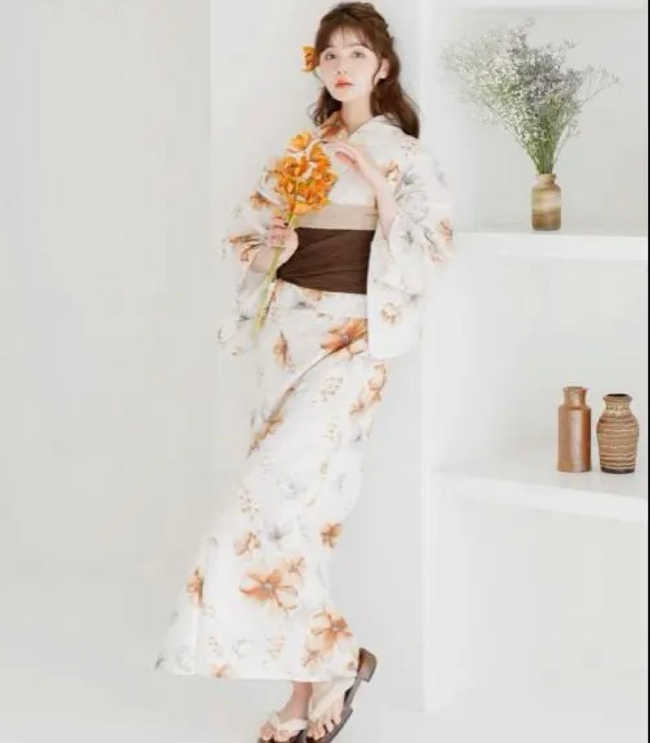 Dita ディータ浴衣5点セット(ゆかた・帯・下駄・着付けマニュアル・腰ひも)