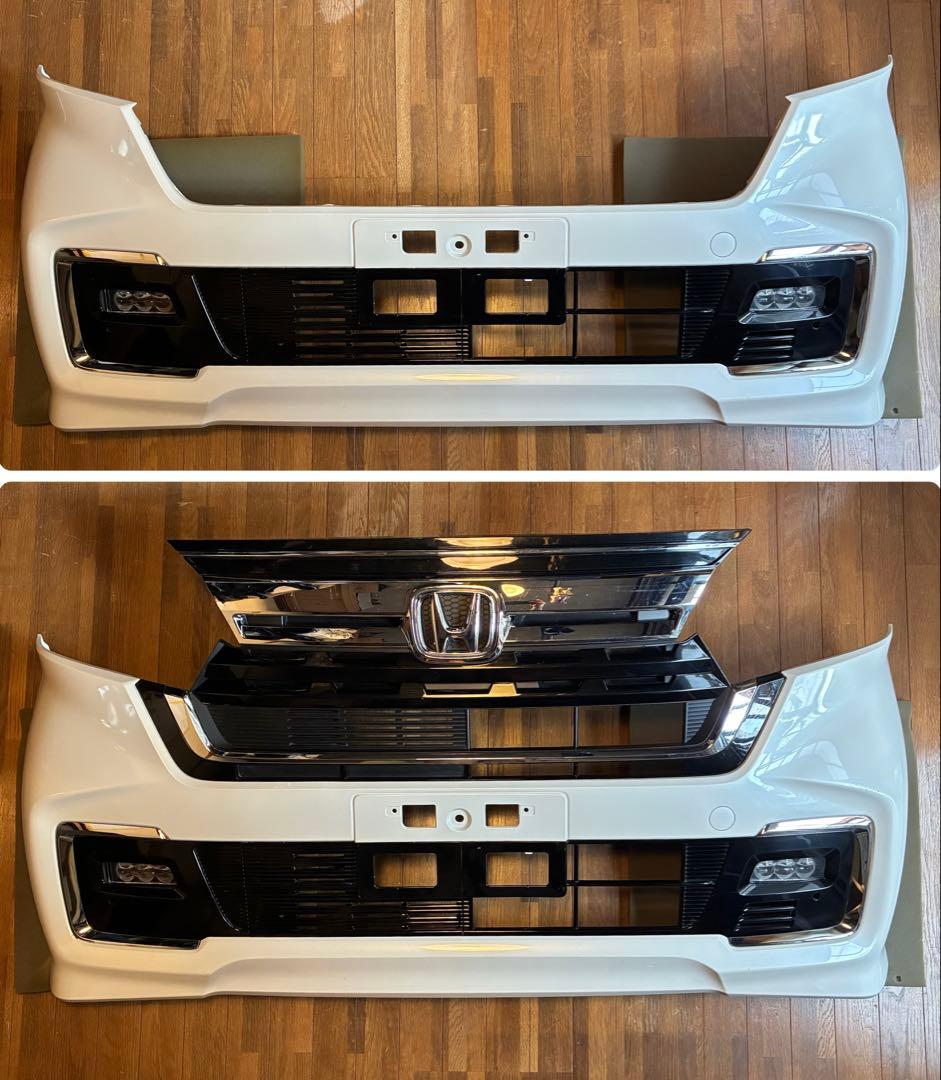 0717 ホンダ　N-BOX カスタム　フロントバンパー　グリルセット. JF3