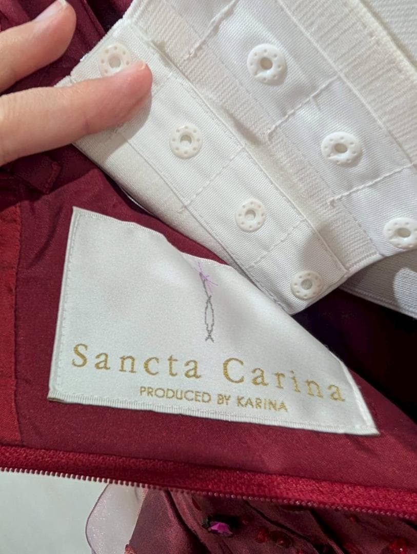 赤紫のフリルストラップレスドレス　ウェディング　ミュージカル　衣装　コスプレ