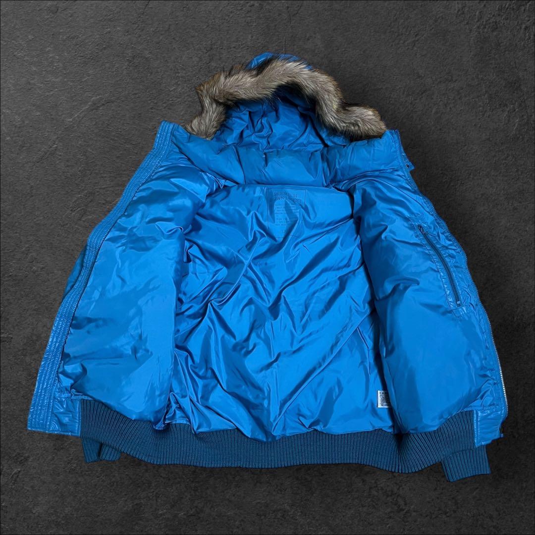 old UNIQLO ダウンジャケット　ファー　光沢　archive グランジ