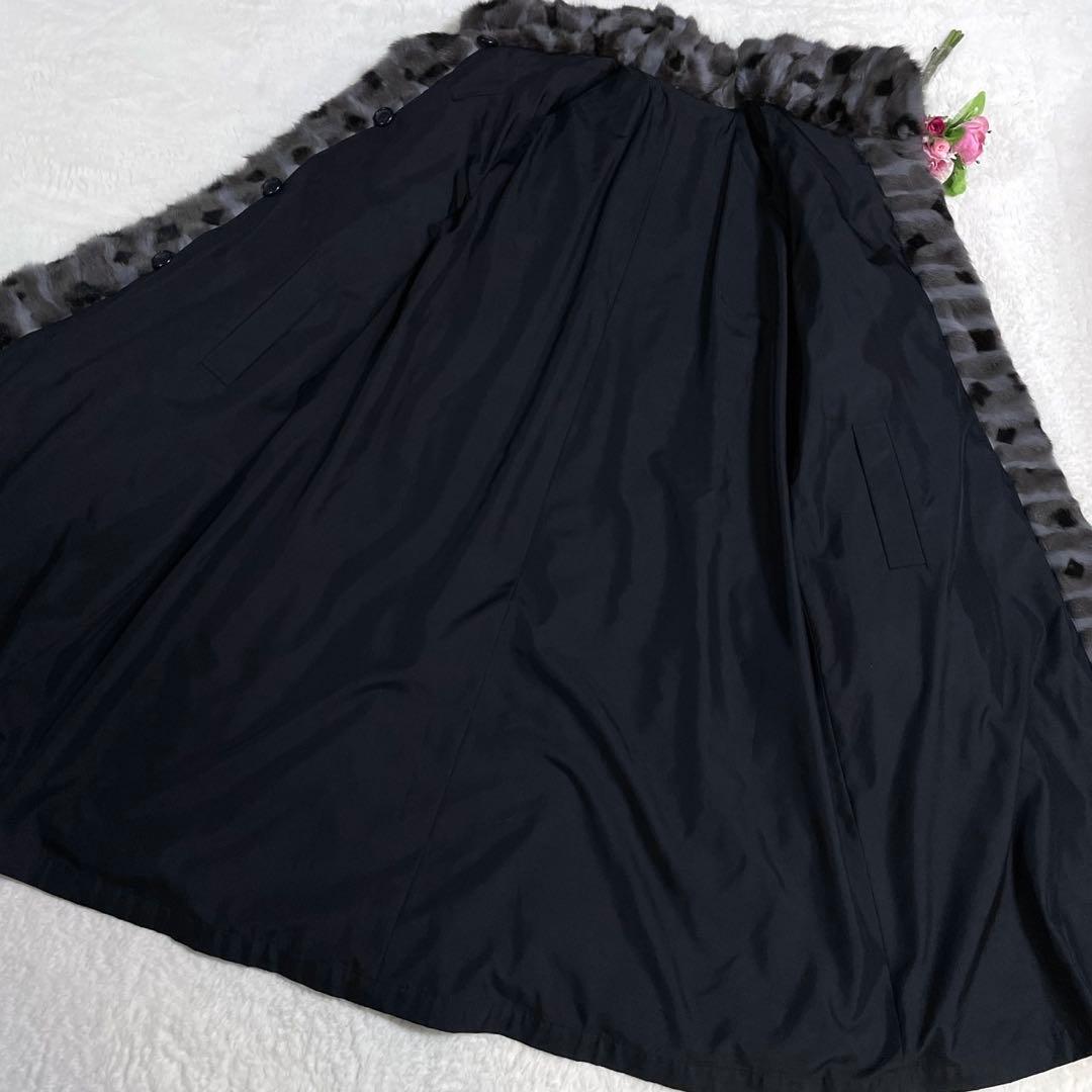 美品◎ロリアリス シルク リバーシブル ファーコート 近年モデル XL相当