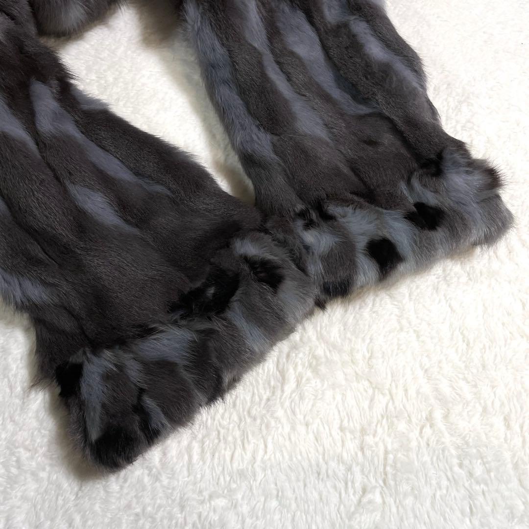 美品◎ロリアリス シルク リバーシブル ファーコート 近年モデル XL相当