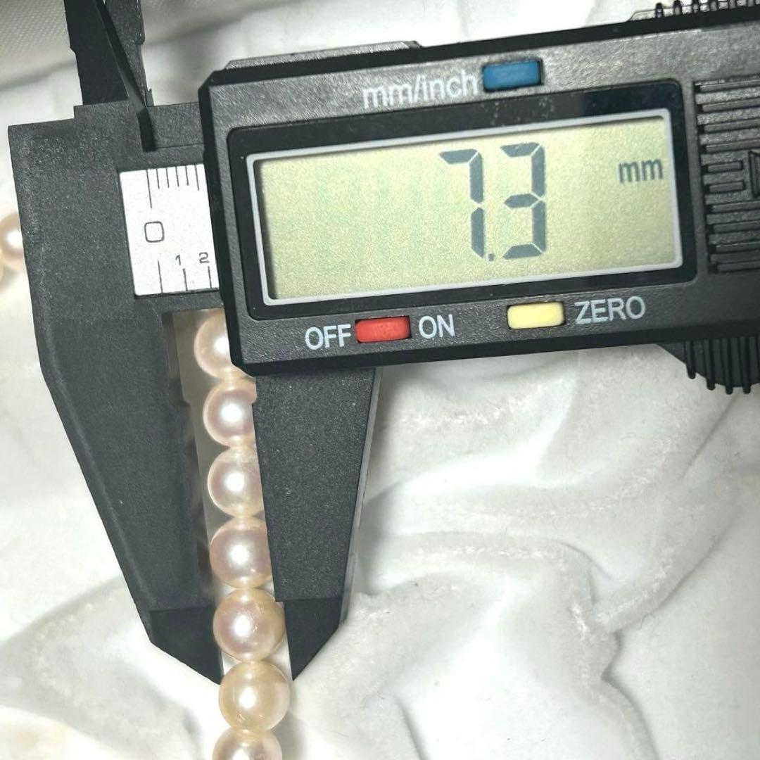 【テリ◎✨】あこや ネックレス 本真珠 約6.9〜7.3mm silver