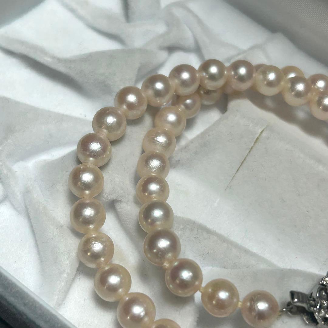 【テリ◎✨】あこや ネックレス 本真珠 約6.9〜7.3mm silver