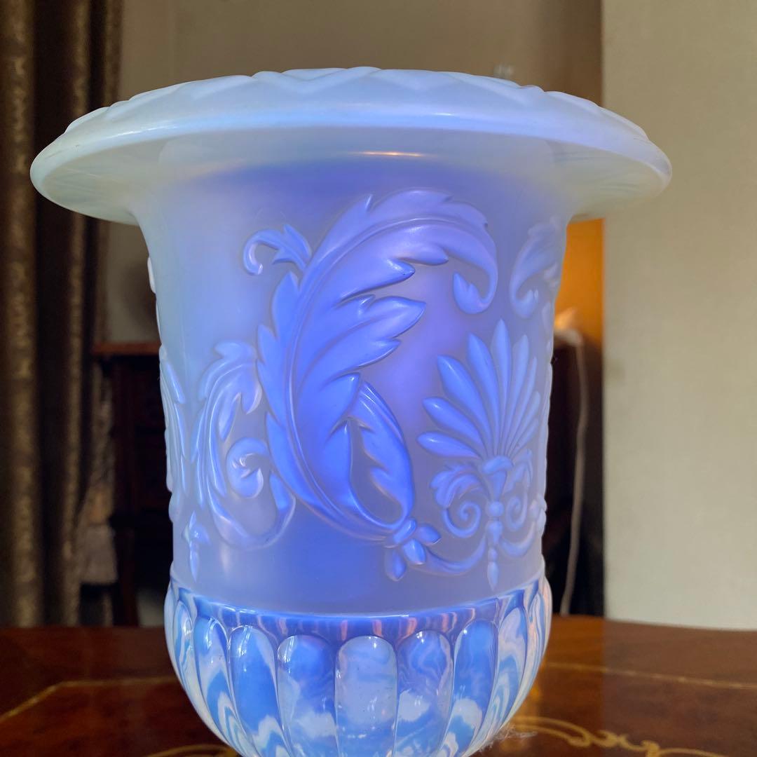 カメイガラス　アデリア　オパールセント　クリスタル　花瓶　フラワー ベース