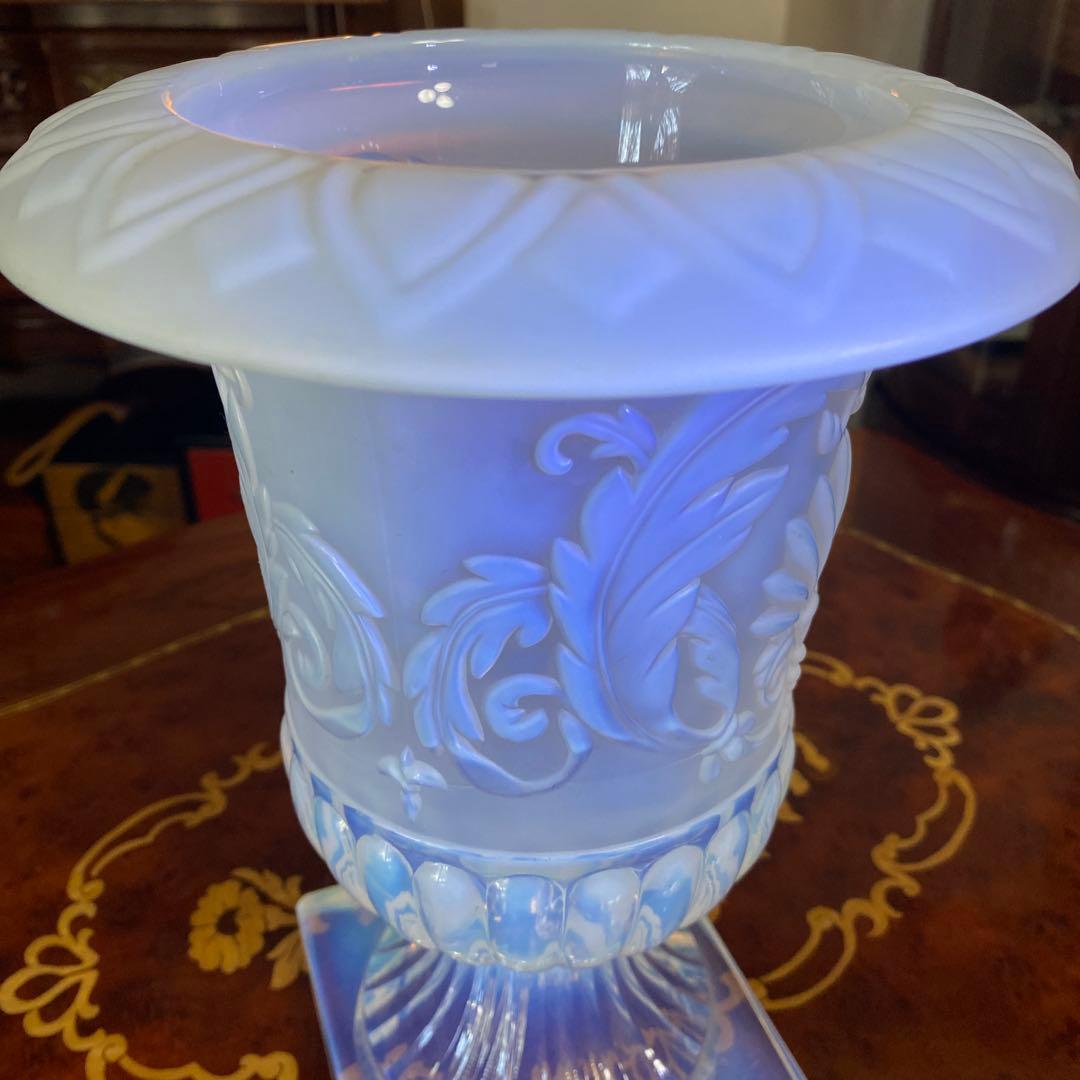 カメイガラス　アデリア　オパールセント　クリスタル　花瓶　フラワー ベース