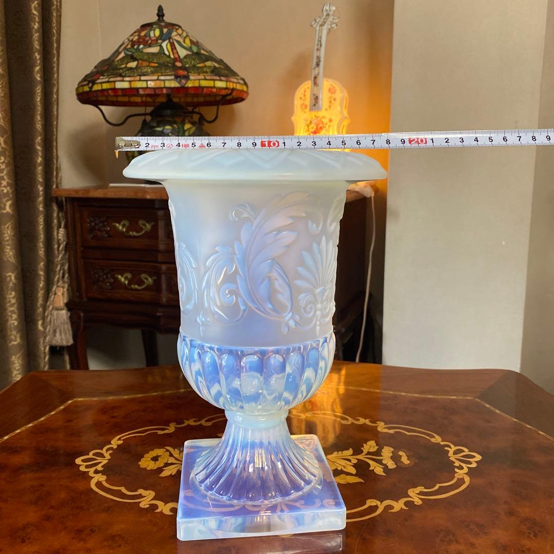 カメイガラス　アデリア　オパールセント　クリスタル　花瓶　フラワー ベース