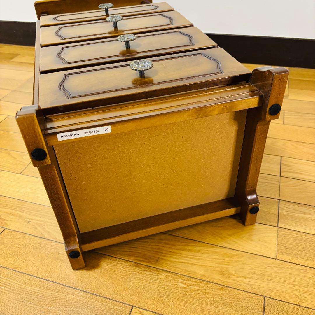 カリモク コロニアル 電話台 小引き出し4段　飾り台　花台　ヴィンテージ