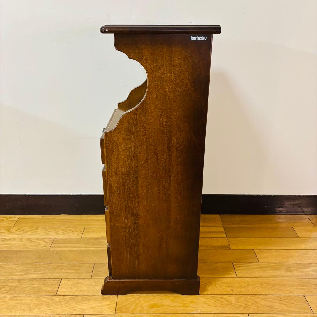 カリモク コロニアル 電話台 小引き出し4段　飾り台　花台　ヴィンテージ