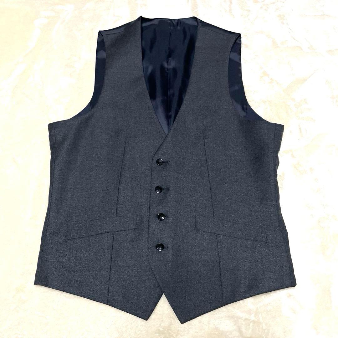 【美品】スーツセレクト　A6 ネイビー 3ピースビジネススーツ