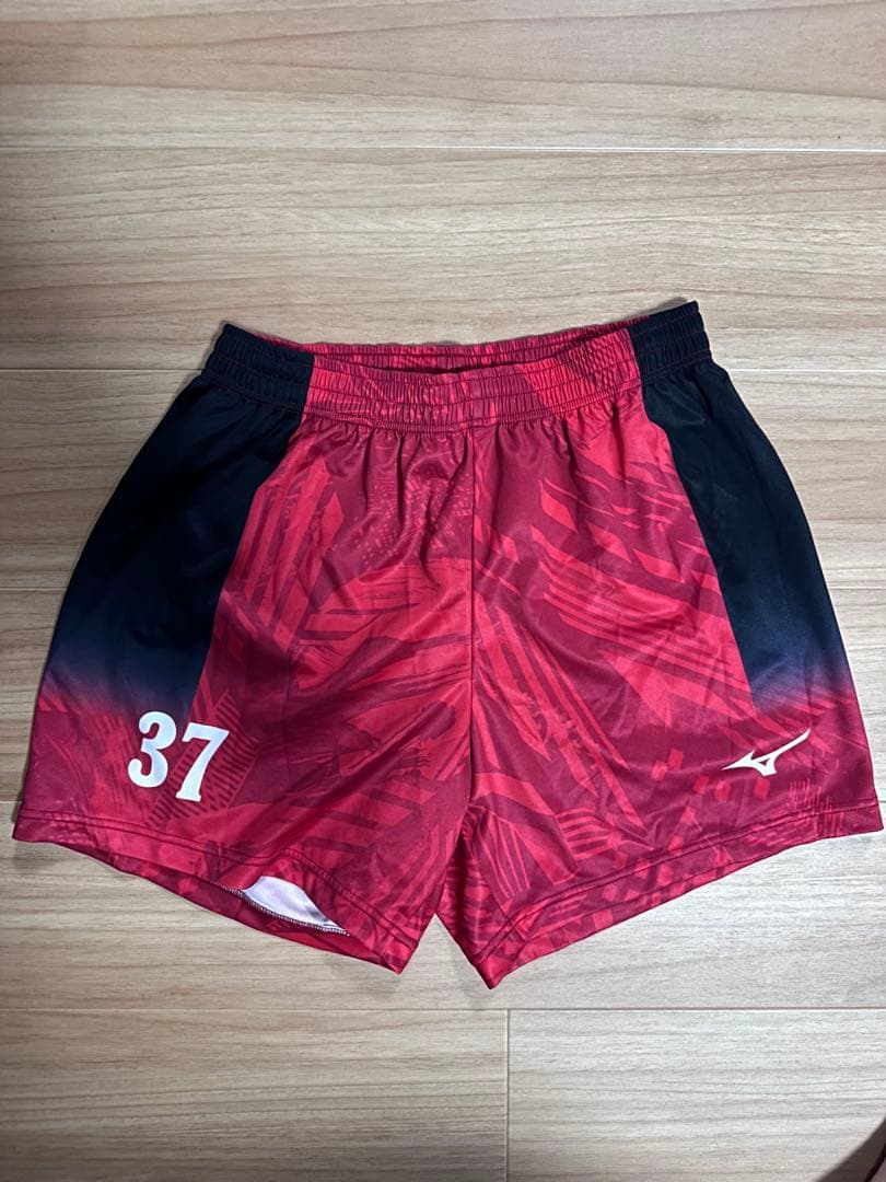 Mizuno バレーボールパンツ 2XL レッド/ブラック