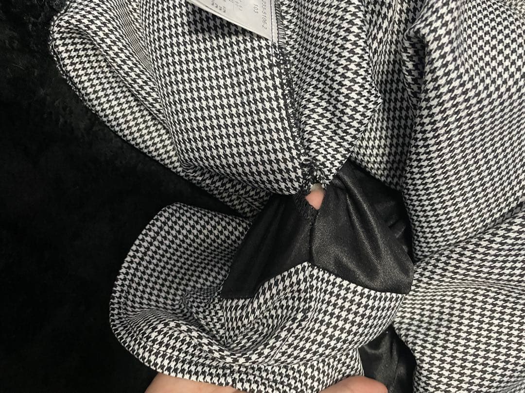 ♩ページ LIZLISA 2連リボンベルトスカパン 千鳥柄 スカート