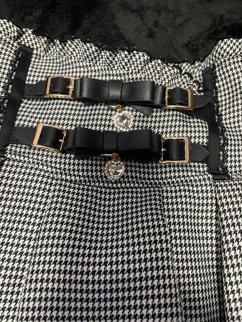 ♩ページ LIZLISA 2連リボンベルトスカパン 千鳥柄 スカート