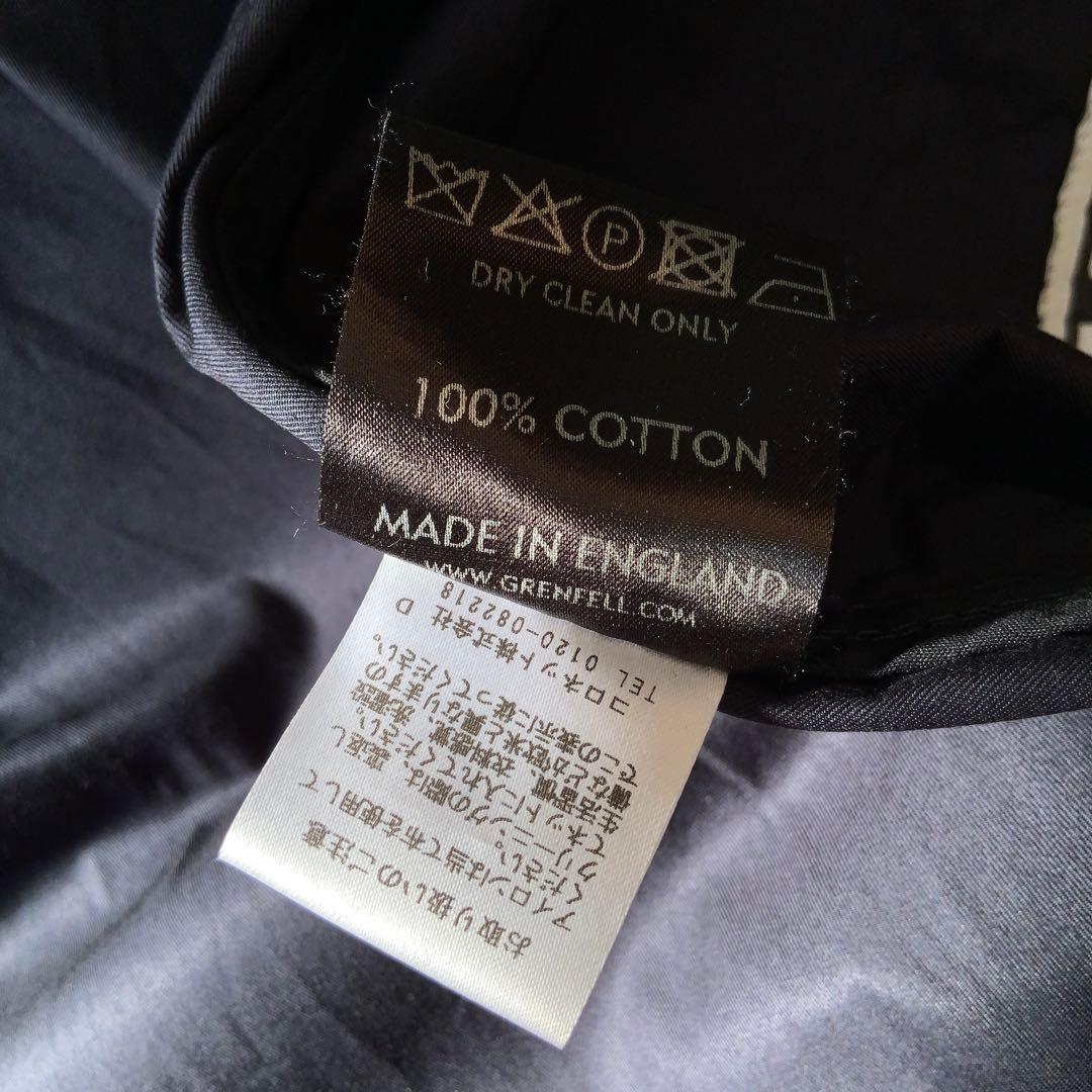 極美品 GRENFELLグレンフェル シャツジャケット38英国製ネイビー 山タグ