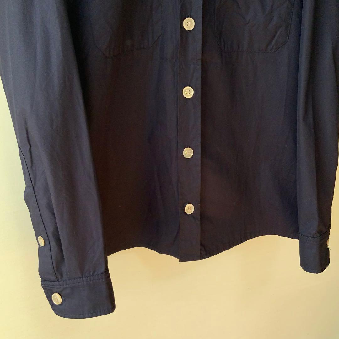 極美品 GRENFELLグレンフェル シャツジャケット38英国製ネイビー 山タグ