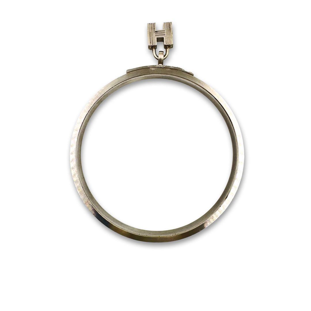 美品✨　エルメス　バングル　正規品　Hモチーフ　チャーム　レザー　ボルドー　ロゴ