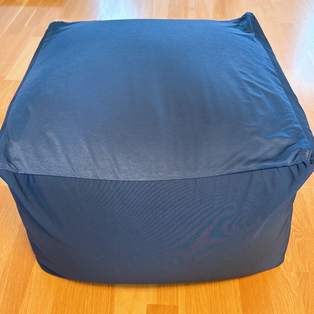 美品 無印良品 体にフィットするソファ ビーズクッション ネイビー