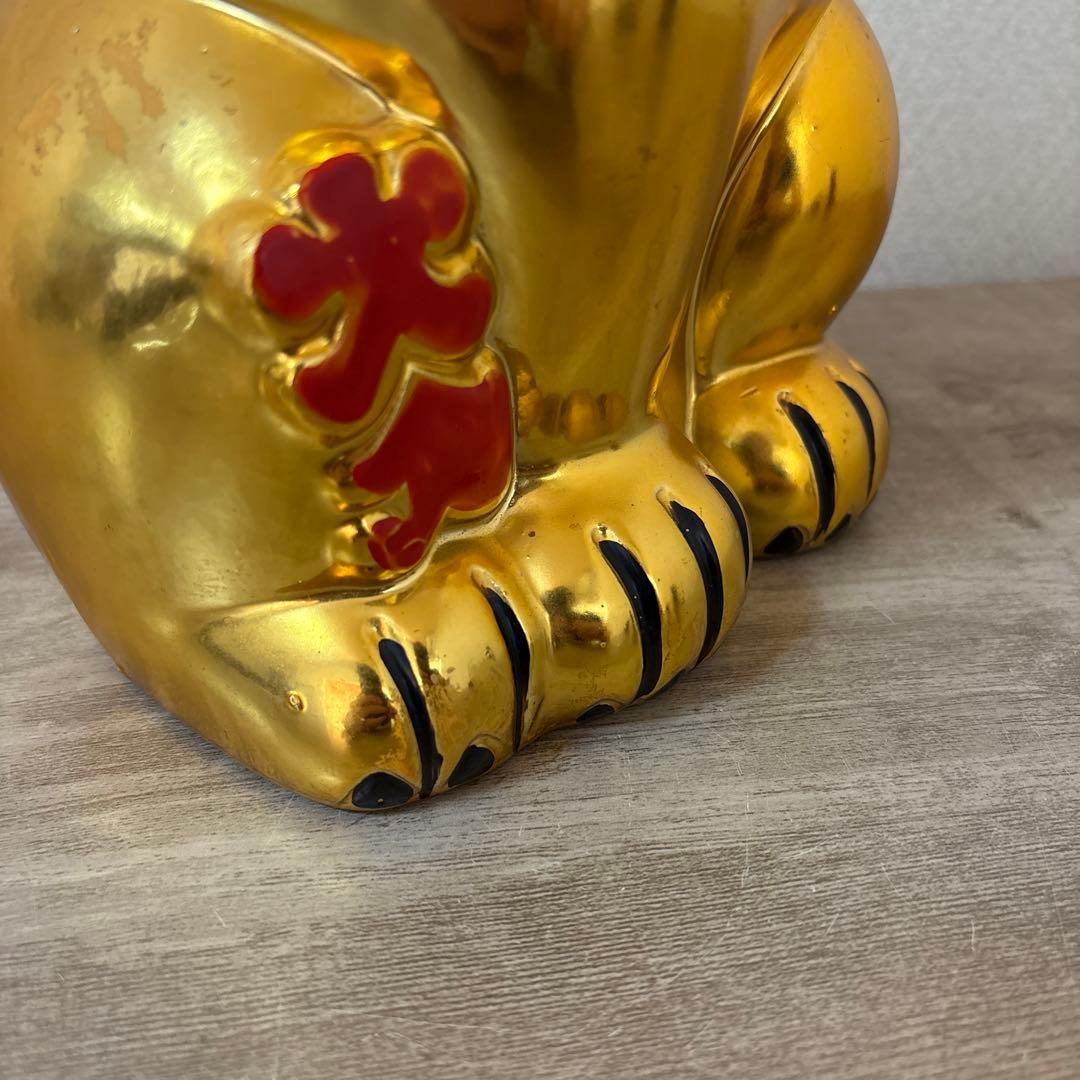 古い招き猫　招福置物　貯金箱　千万両〈検 常滑焼　海外向けデザイン　ビンテージ