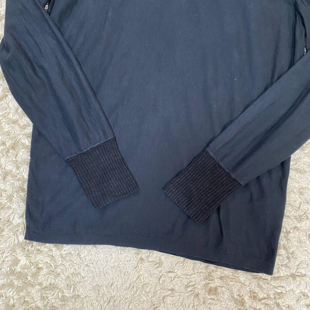 ストーンアイランド　長袖ニット　リブ　ブラック　L