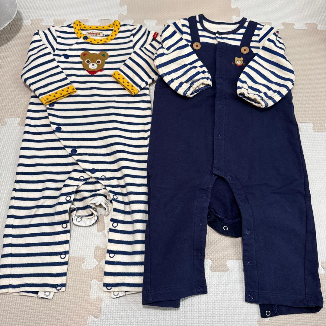 【おまとめ】ミキハウス ロンパース8枚セット 80cm