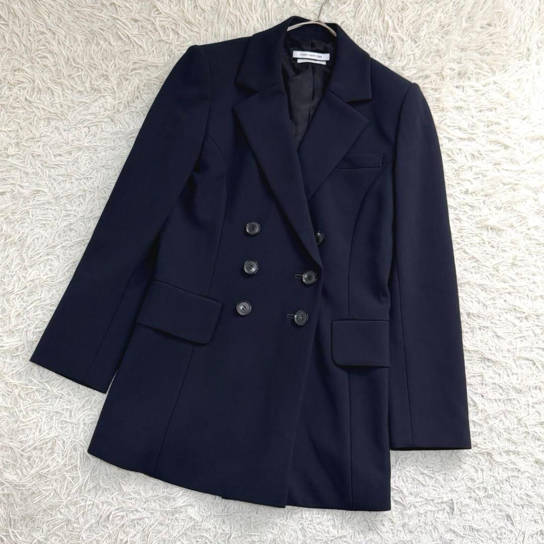 17234✨フォクシーニューヨークコレクション ダブルジャケット 38 M 紺
