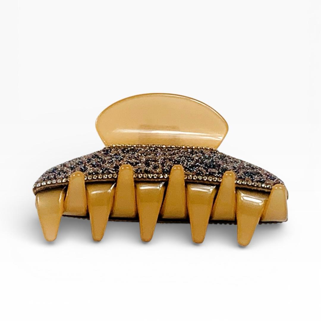 限定品acca アッカ ヘアクリップ 豹柄 レオパード フランス製　スワロスキー