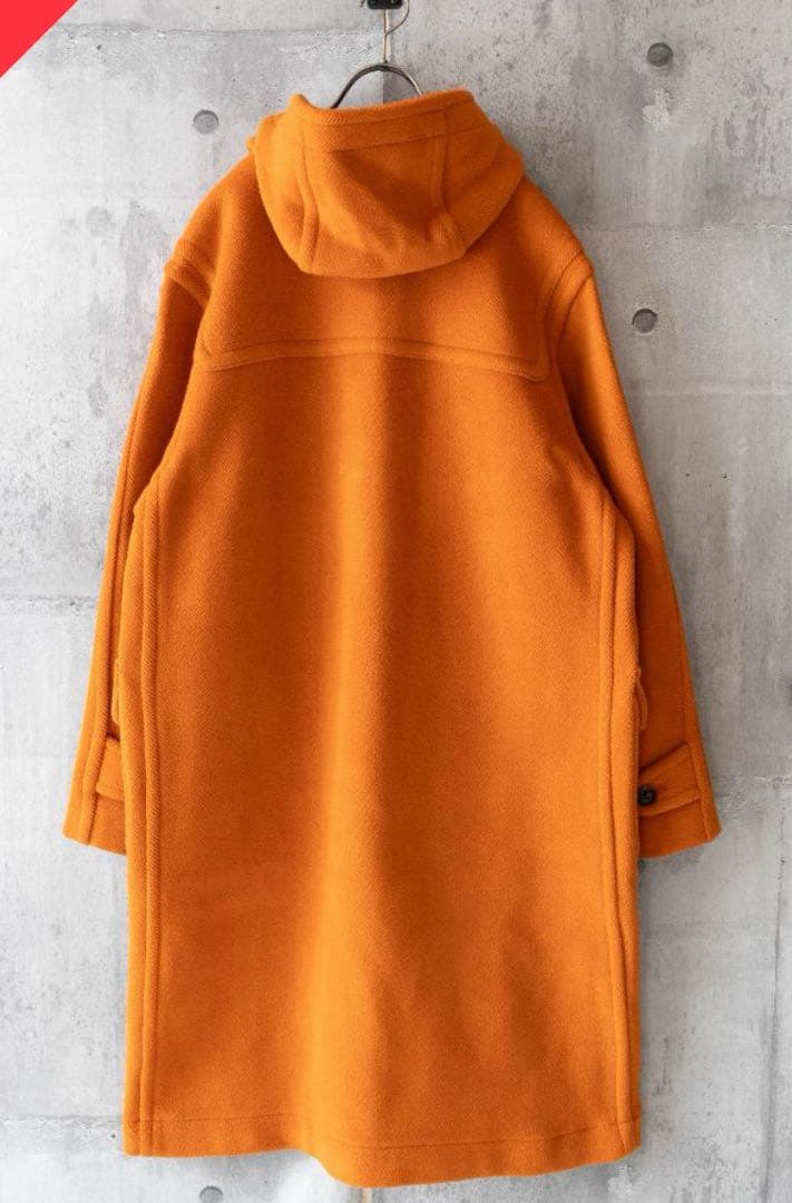 【MoorBrook製生地】ダッフルコート　ヘリンボーン　オレンジ　英国製　L