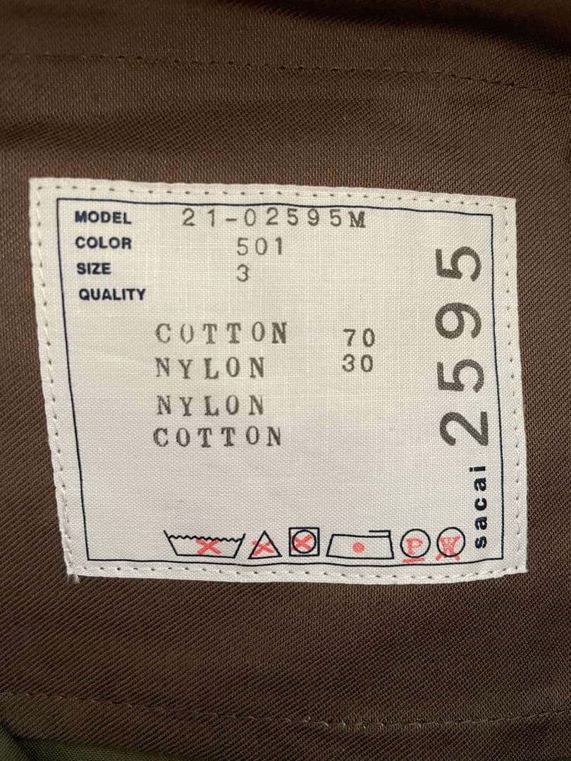 sacai 21-02595M パンツ 501 サカイ