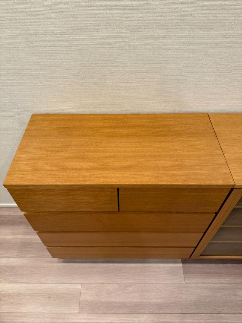 【ラッキースネーク様】オーク材 木製 チェスト4段引出