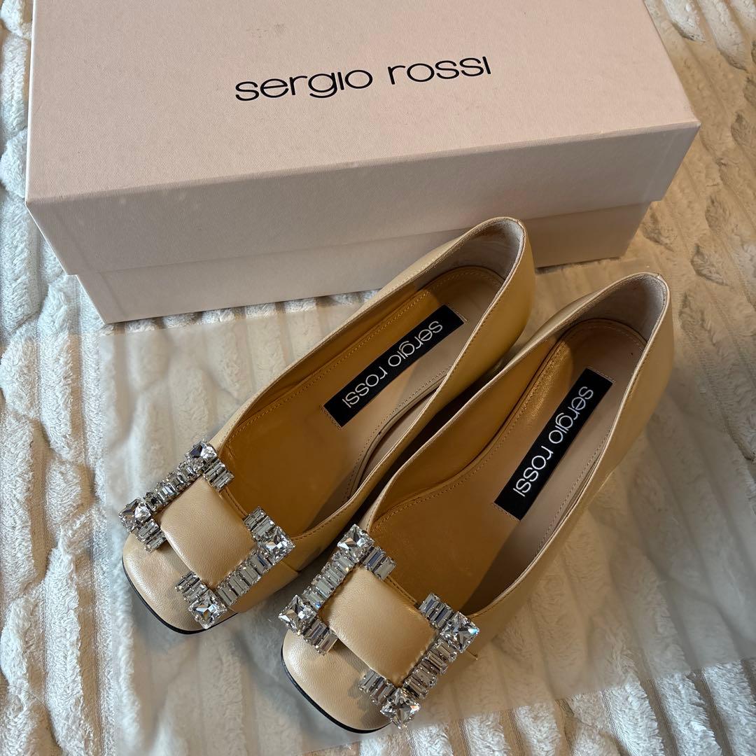 sergio rossi ベージュ フラットシューズ35.5