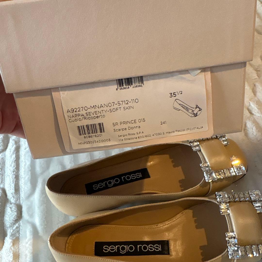 sergio rossi ベージュ フラットシューズ35.5