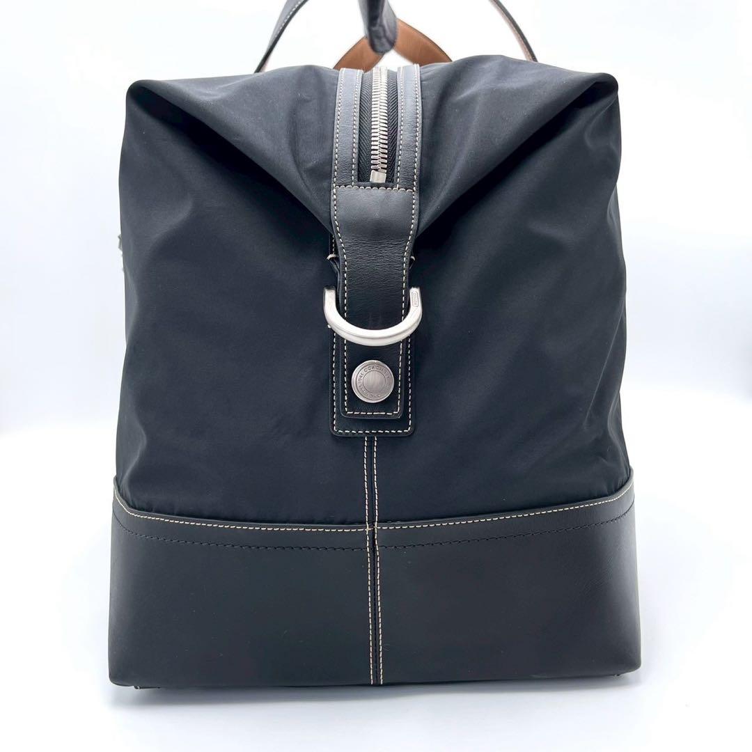 COACH コーチ ボストンバッグ 2way 大容量 ナイロン レザー 黒