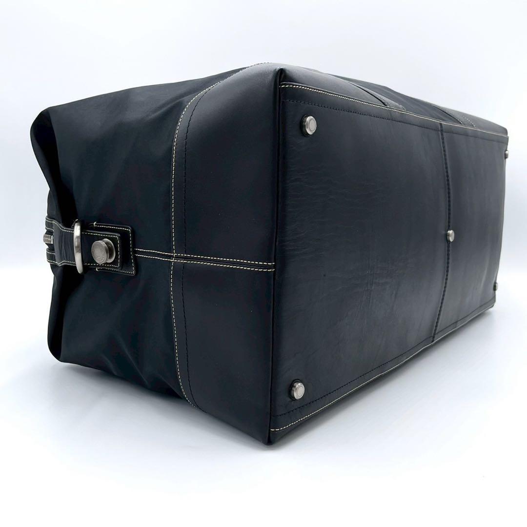 COACH コーチ ボストンバッグ 2way 大容量 ナイロン レザー 黒