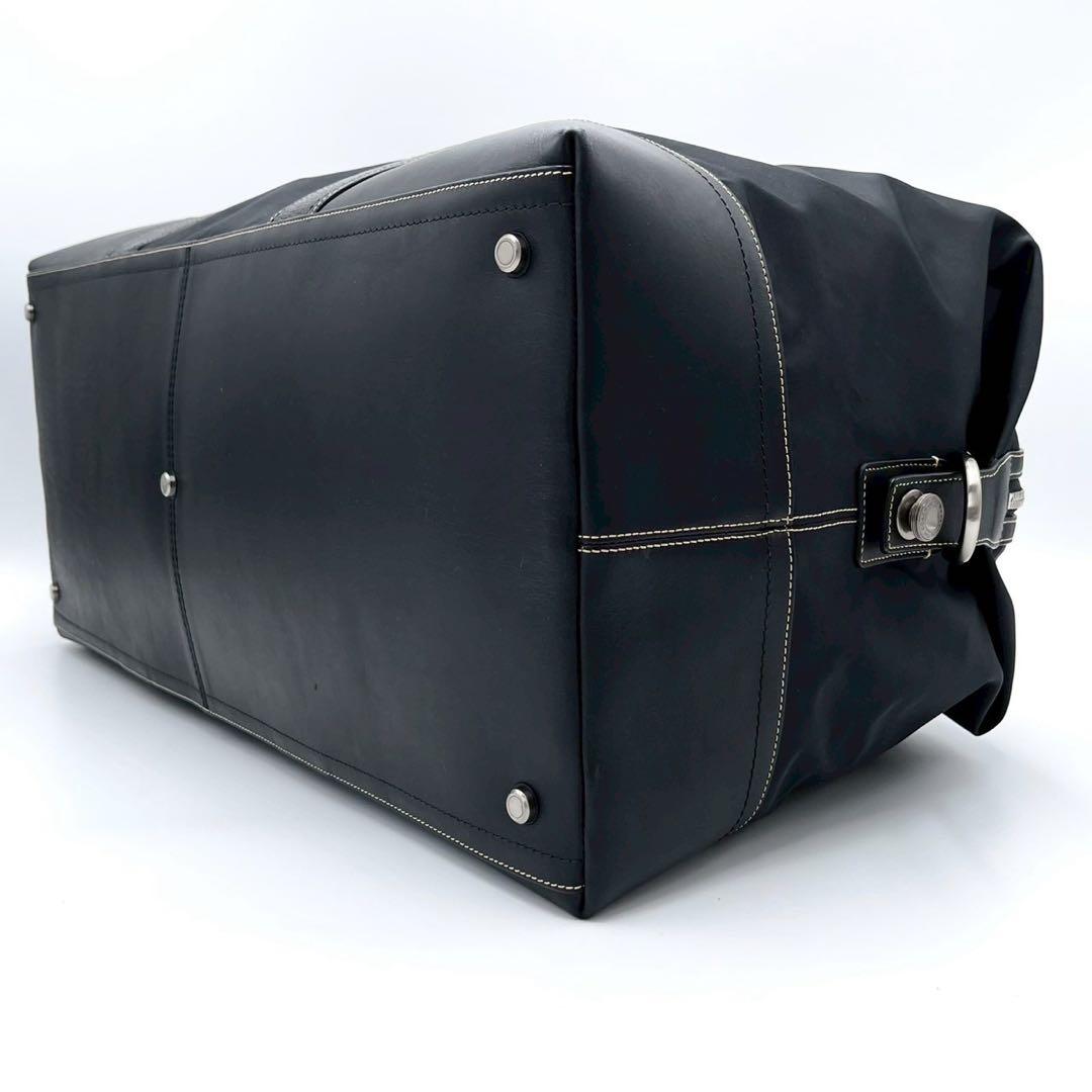 COACH コーチ ボストンバッグ 2way 大容量 ナイロン レザー 黒