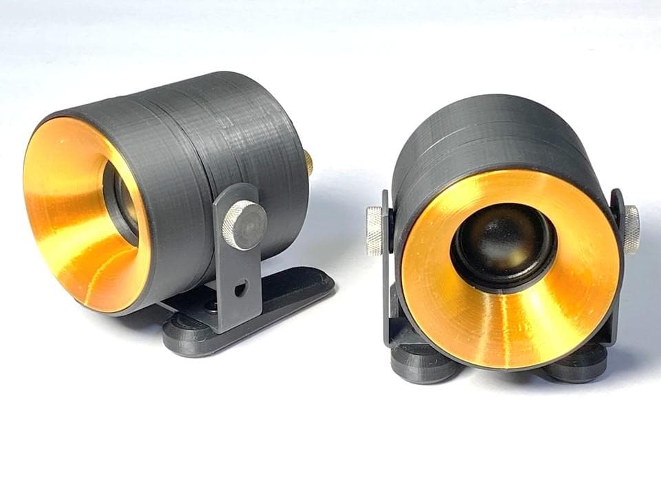 アドオン■高能率97dBホーンツイーター2個セット■ブラック/ゴールドGHK04