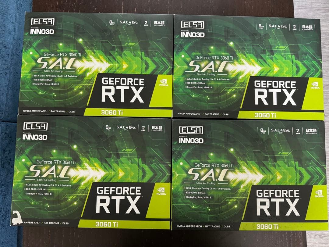 【どらPC】RTX3060TI ELSA SAC 8GB 4枚