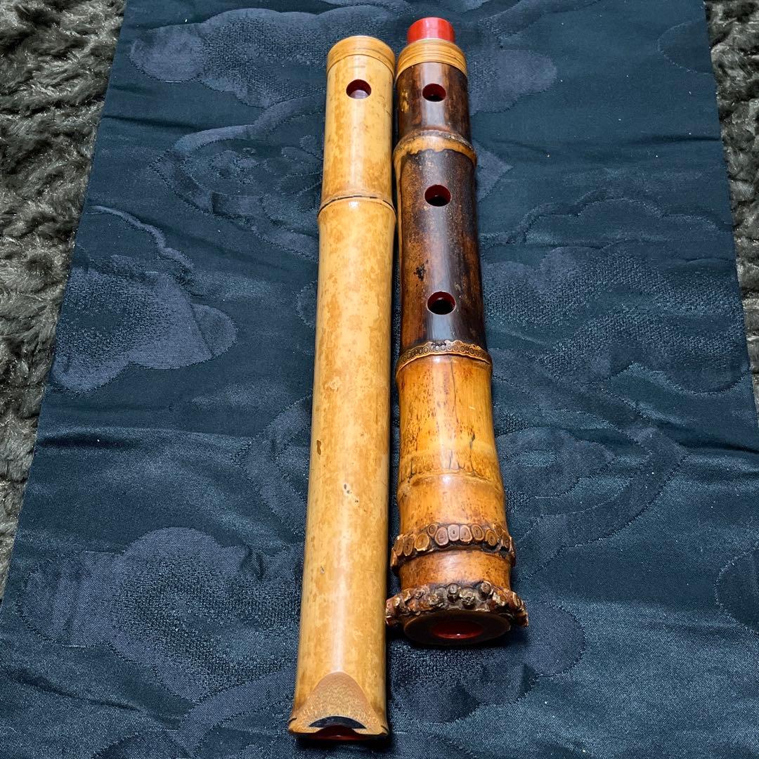 尺八 都山流 在銘 2印 中継ぎ緩み無し 籐巻き 銀一線 【音出し確認済み】