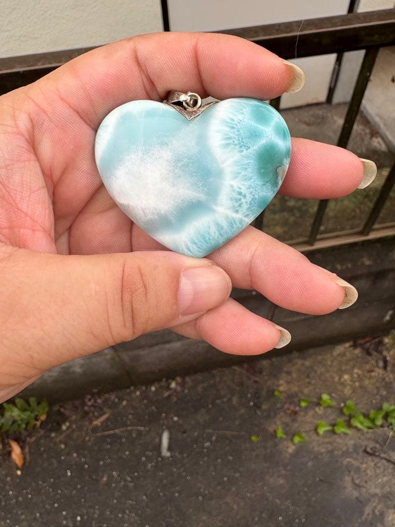 ⭐︎セール⭐︎ 高品質　特大ラリマー　ハート型　ペンダント　ネックレス　チャーム