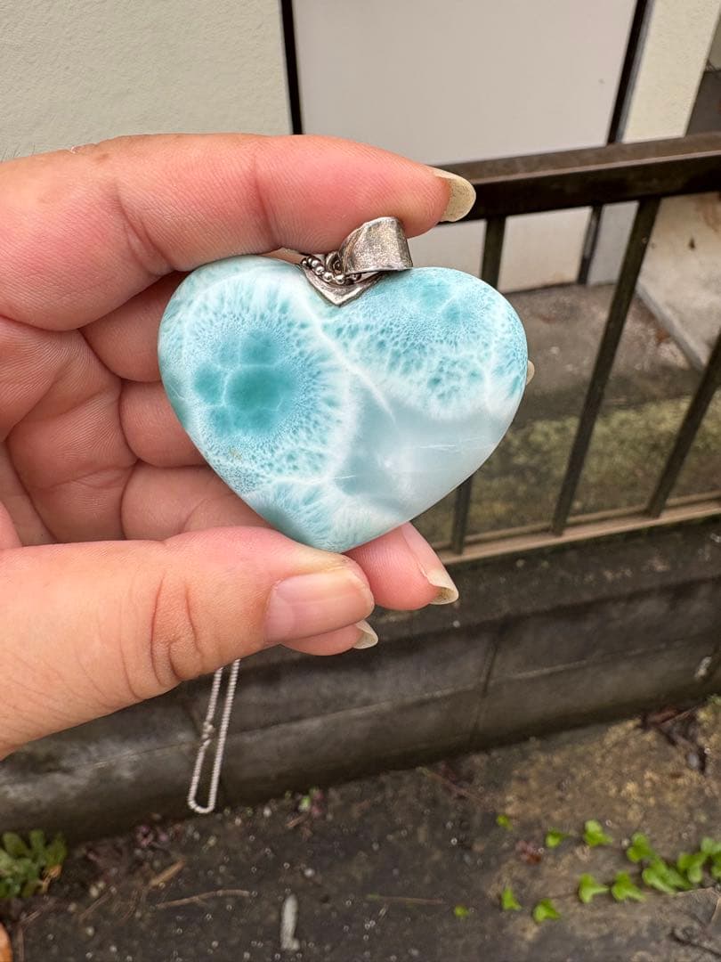 ⭐︎セール⭐︎ 高品質　特大ラリマー　ハート型　ペンダント　ネックレス　チャーム