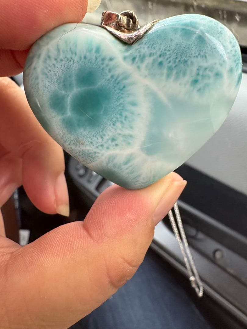 ⭐︎セール⭐︎ 高品質　特大ラリマー　ハート型　ペンダント　ネックレス　チャーム